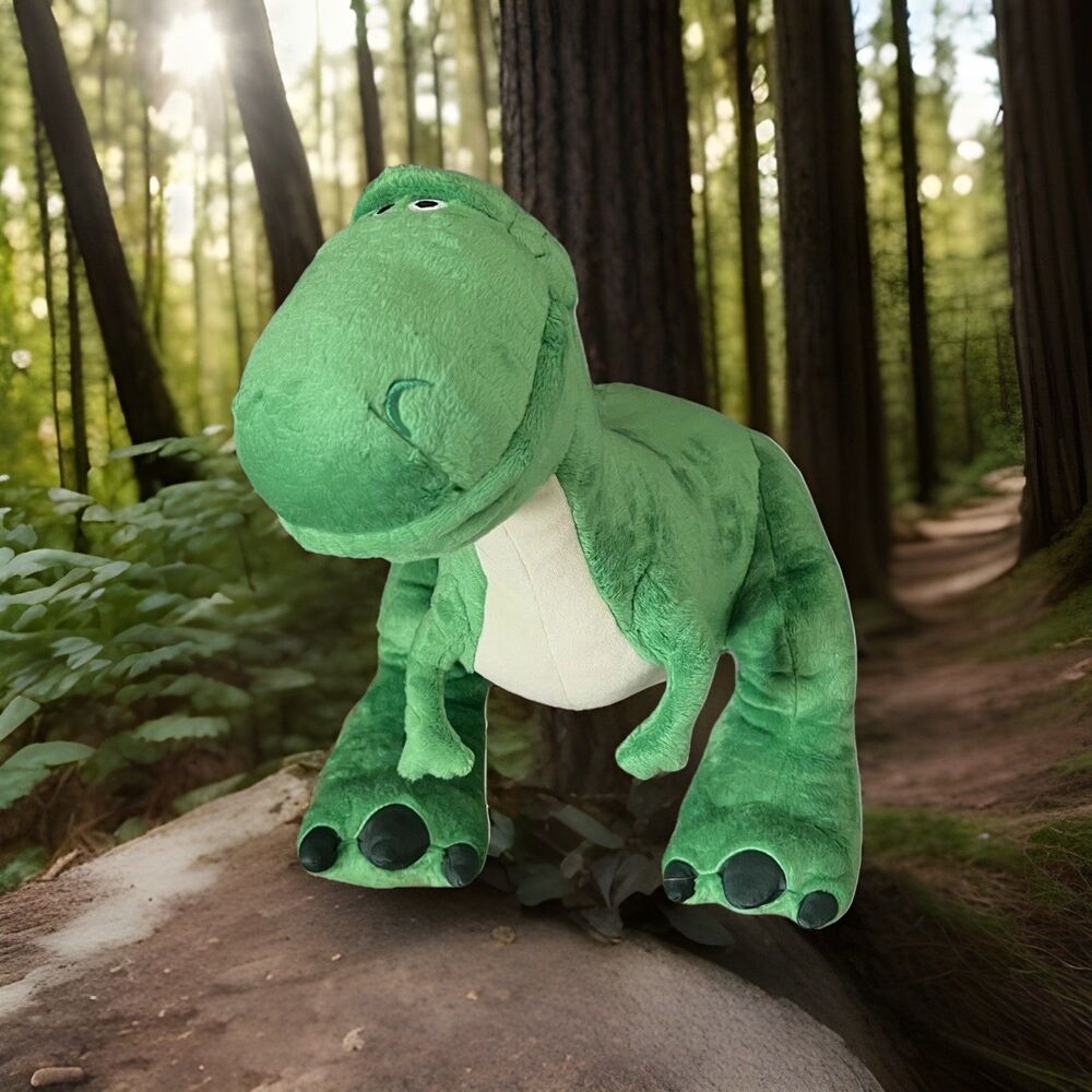 Disney Pixar Toy Story 4 Large 13" H x 24” L Rex Green Textured Dinosaur Plush